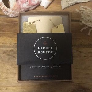 ✨⚡️New In Box Nickel and Suede Gold Earrings ⚡️✨